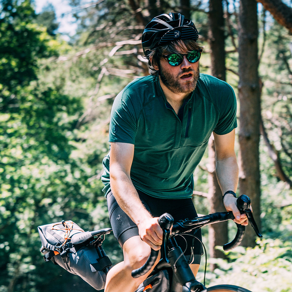Rivelo Mens Easton Merino Blend Henley Jersey (Racing Green)
