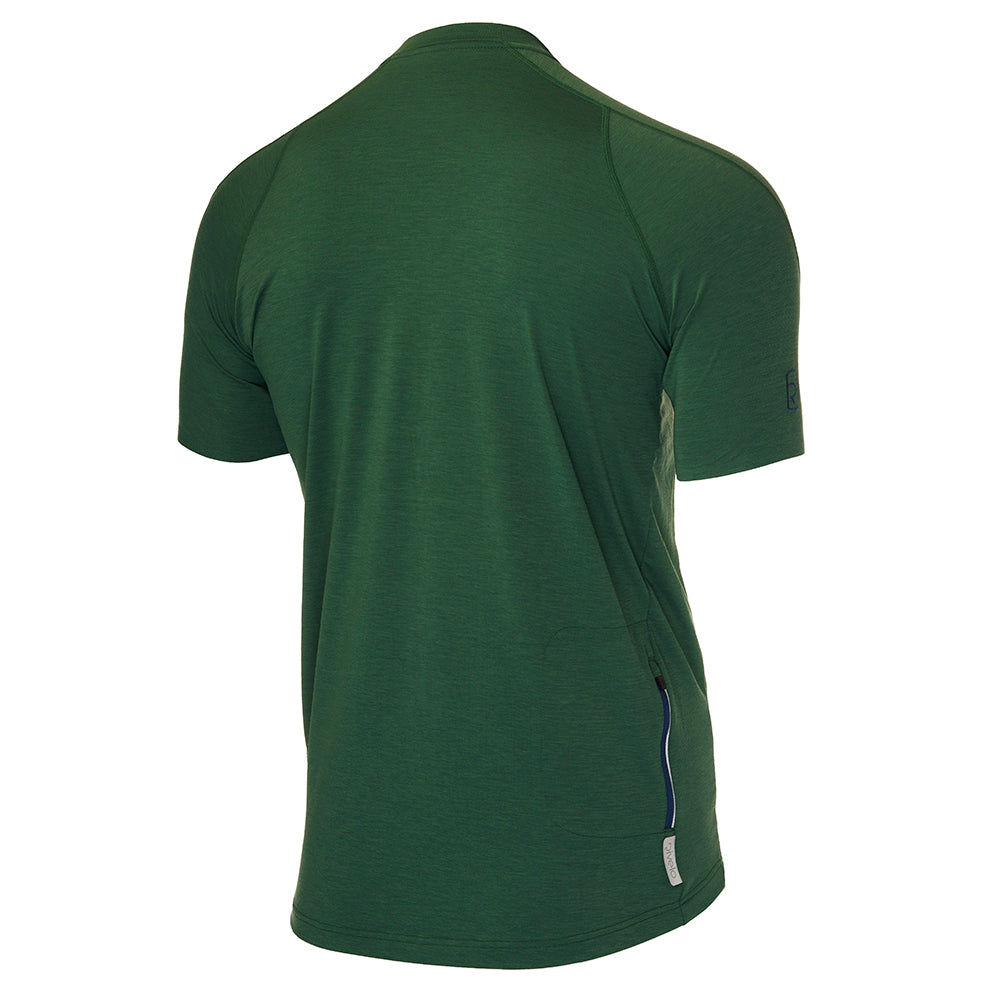 Rivelo Mens Easton Merino Blend Henley Jersey (Racing Green) (studio)