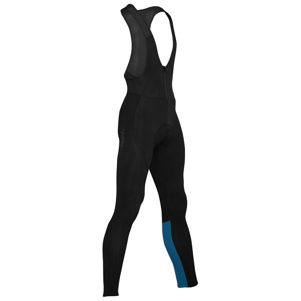 Rivelo Mens Eco Winnats Thermal Bib Tights (Black/Teal) (studio)