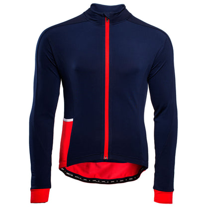 Rivelo | Mens Felcott Thermal Long Sleeve Jersey (Navy/Red)