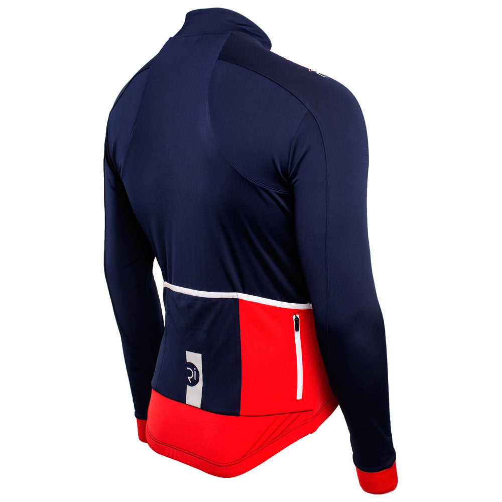 Mens Felcott Thermal Long Sleeve Jersey (Navy/Red)
