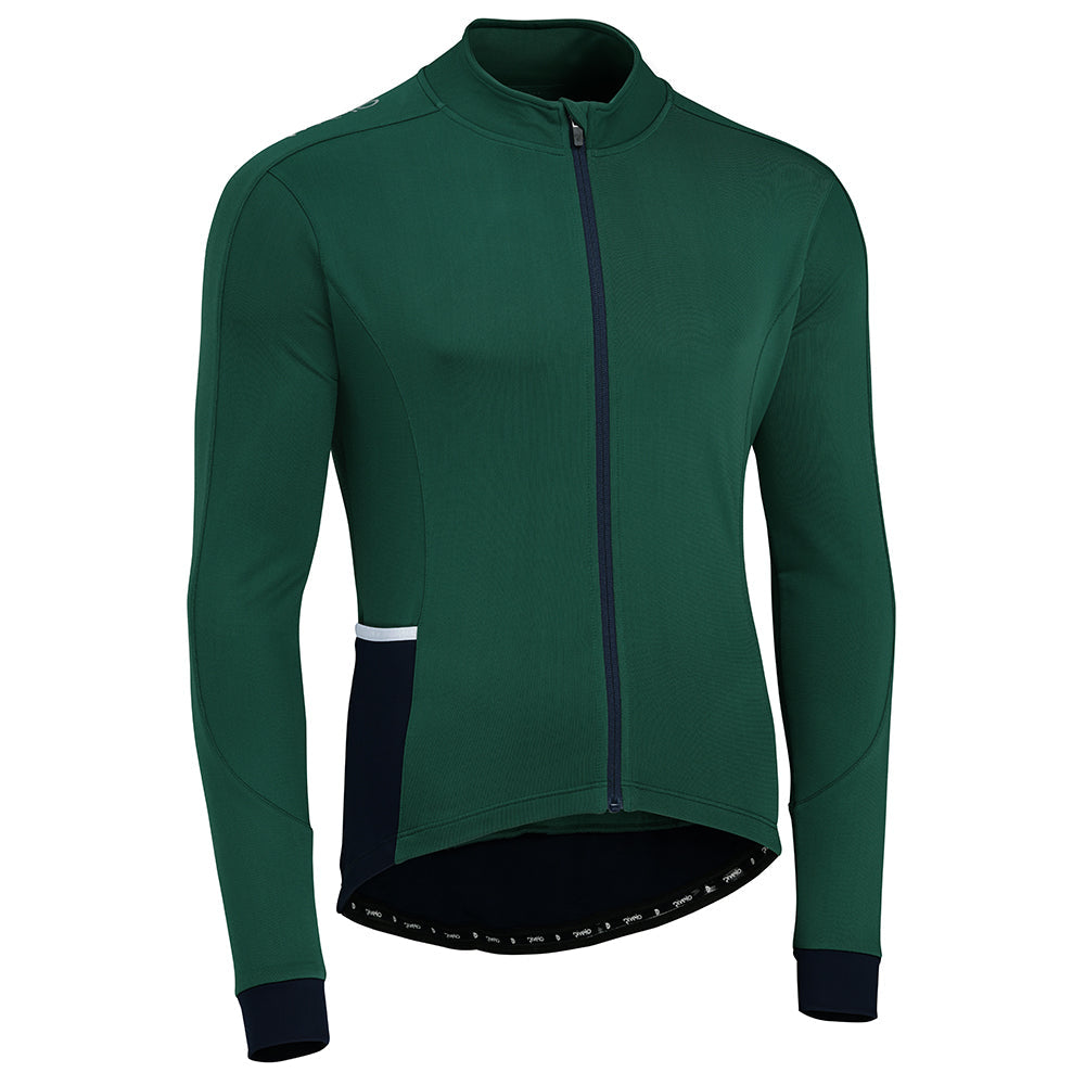 Rivelo | Mens Felcott Thermal Long Sleeve Jersey (Racing Green/Navy)
