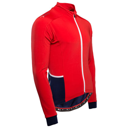 Rivelo | Mens Felcott Thermal Long Sleeve Jersey (Red/Navy)