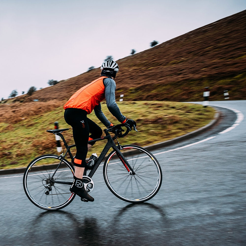Rivelo | Mens Headley 3/4 Bib Tights (Black/Orange)