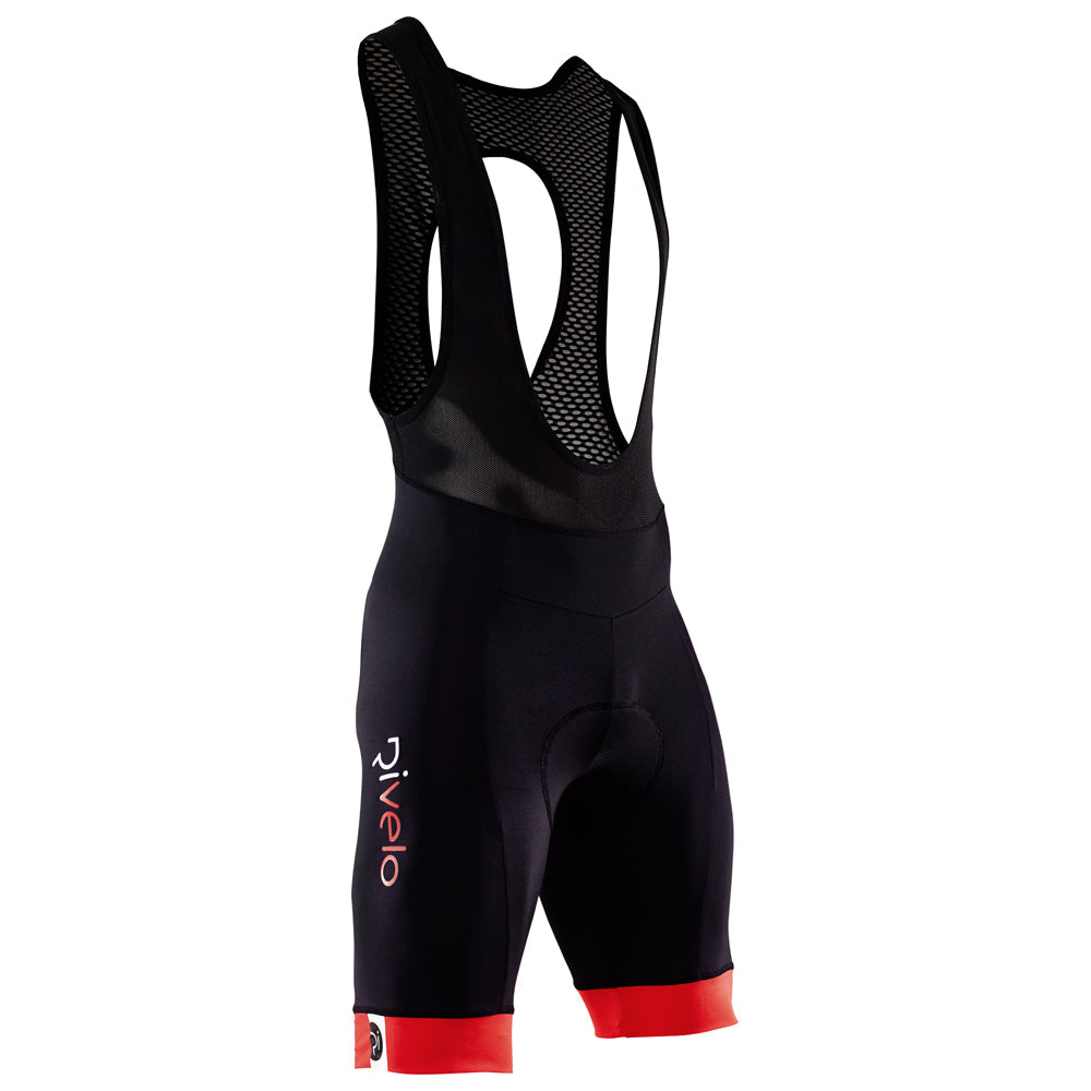 Rivelo Mens Honister Bib Shorts (Black/Red) (studio)