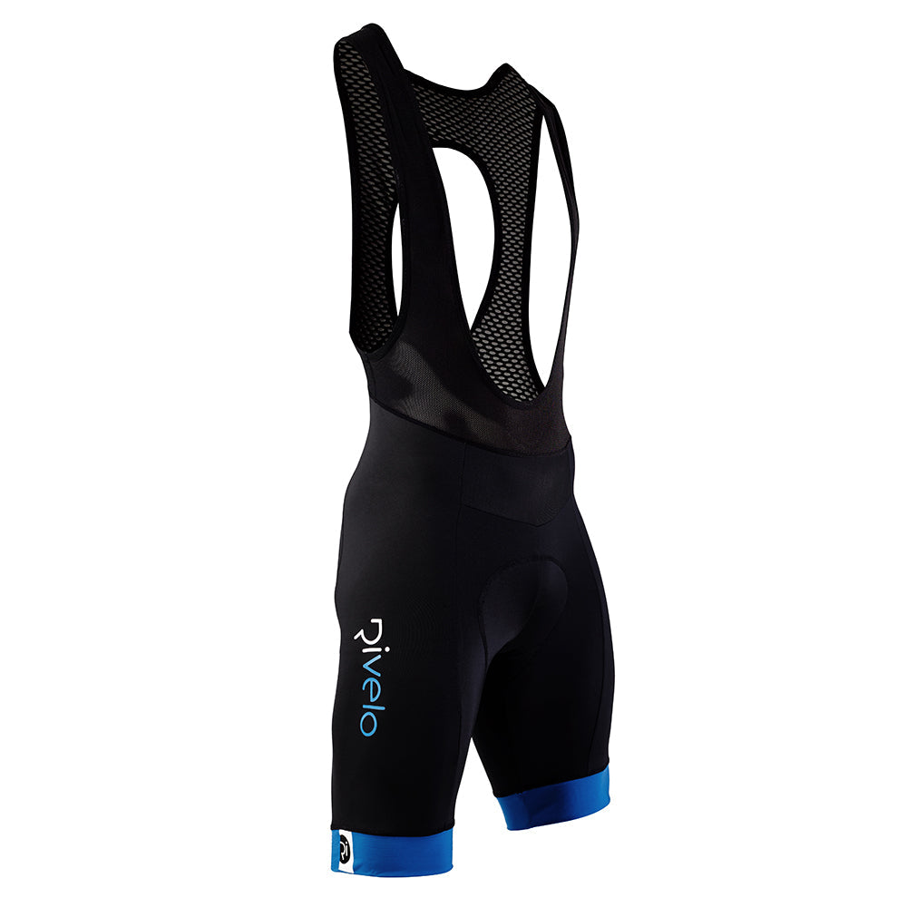 Rivelo Mens Honister Bib Shorts (Black/Teal) (studio)