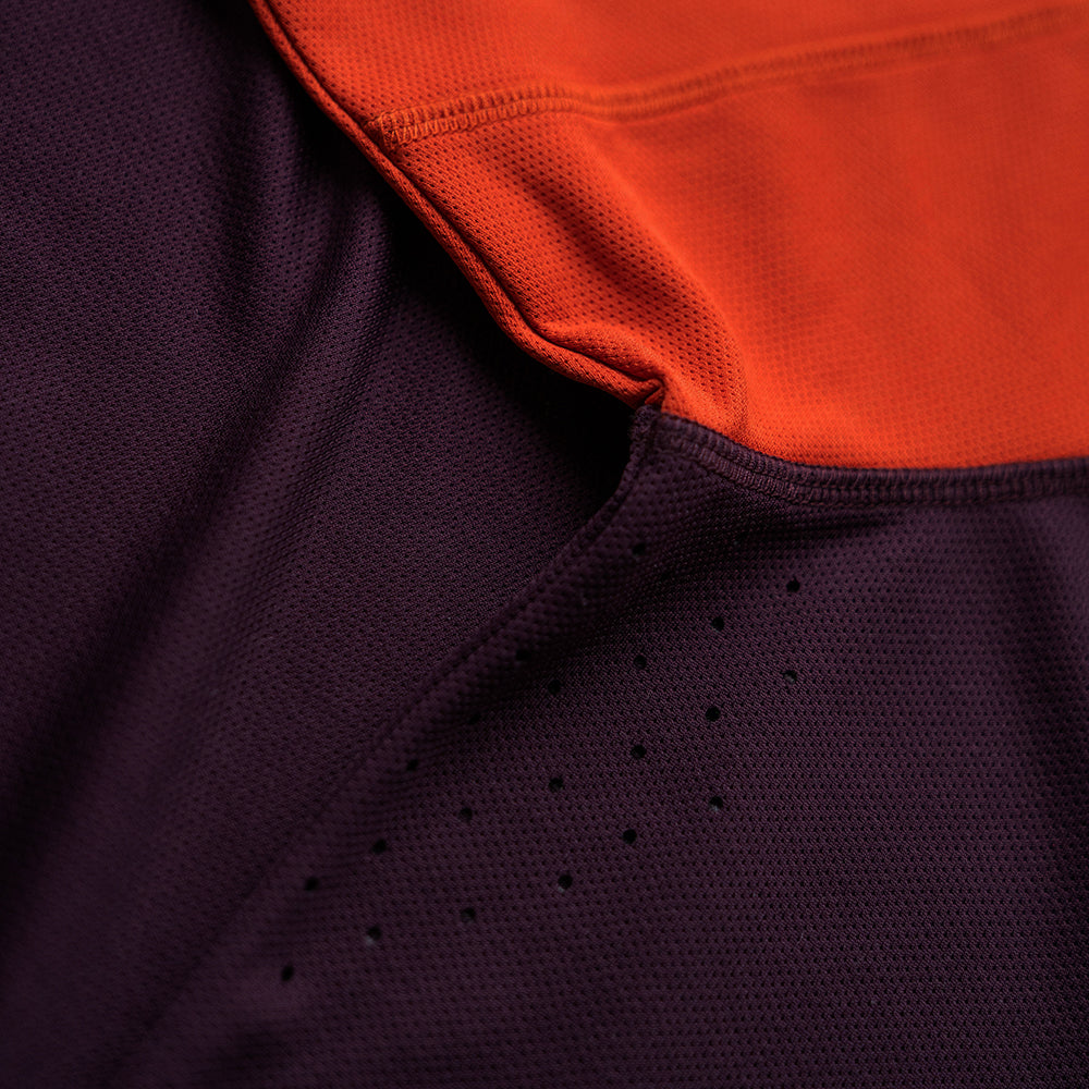 Rivelo | Mens Kentmere Long Sleeve MTB Jersey (Burgundy/Burnt Orange)