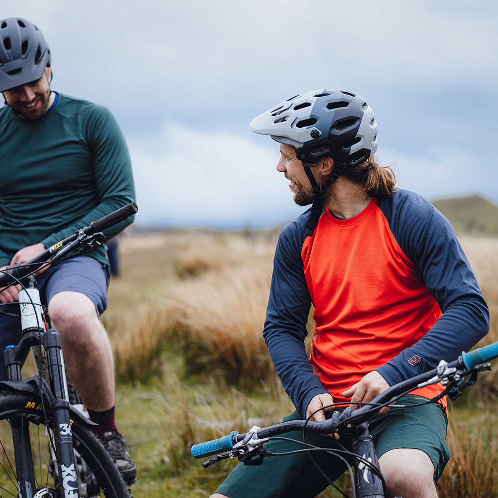 Rivelo Mens Kentmere Long Sleeve MTB Jersey (Burnt Orange/Slate)
