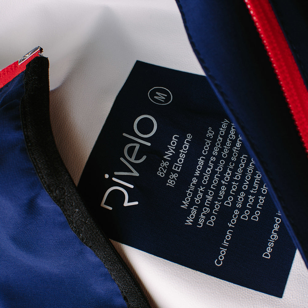 Rivelo Mens Langcliffe High Performance Rain Jacket (Navy/Red)