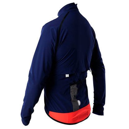 Rivelo Mens Langcliffe High Performance Rain Jacket (Navy/Red) (studio)