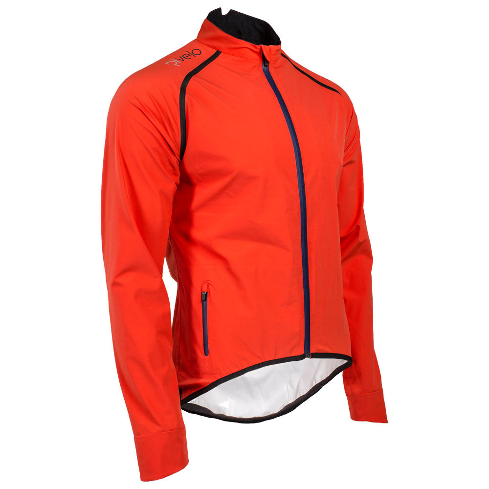Rivelo | Mens Langcliffe High Performance Rain Jacket (Orange/Navy)