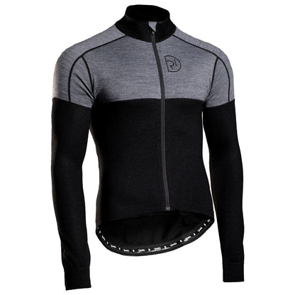 Rivelo | Mens Lydford Merino Blend Long Sleeve Jersey (Black/Charcoal)