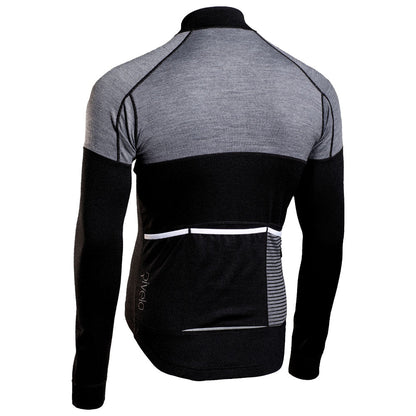 Mens Lydford Merino Blend Long Sleeve Jersey (Black/Charcoal)