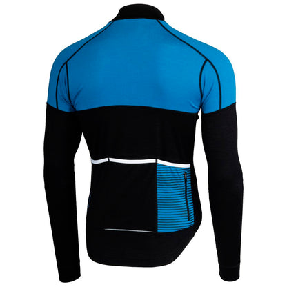 Rivelo | Mens Lydford Merino Blend Long Sleeve Jersey (Black/Teal)