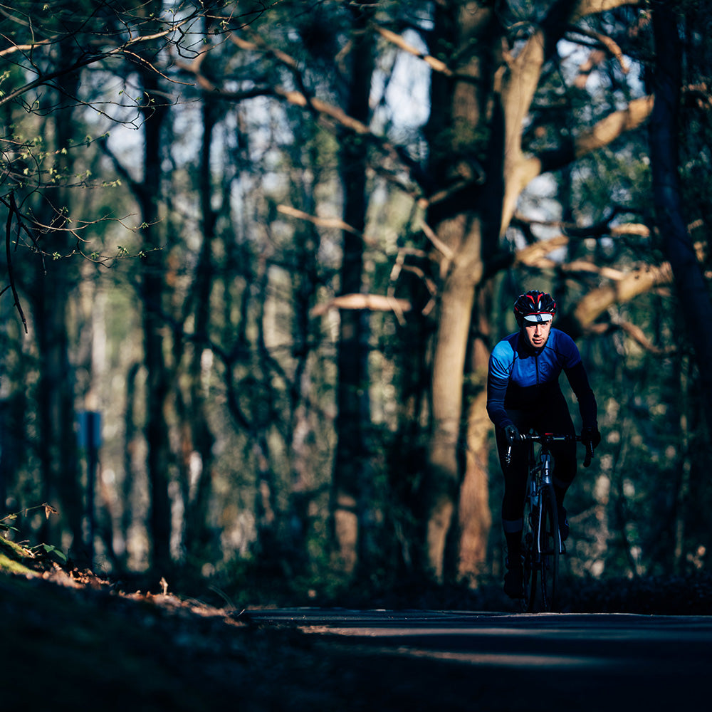 Rivelo | Mens Lydford Merino Blend Long Sleeve Jersey (Navy/Cobalt)