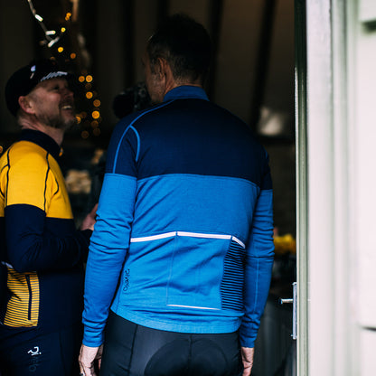 Rivelo Mens Lydford Merino Blend Long Sleeve Jersey (Teal/Navy)
