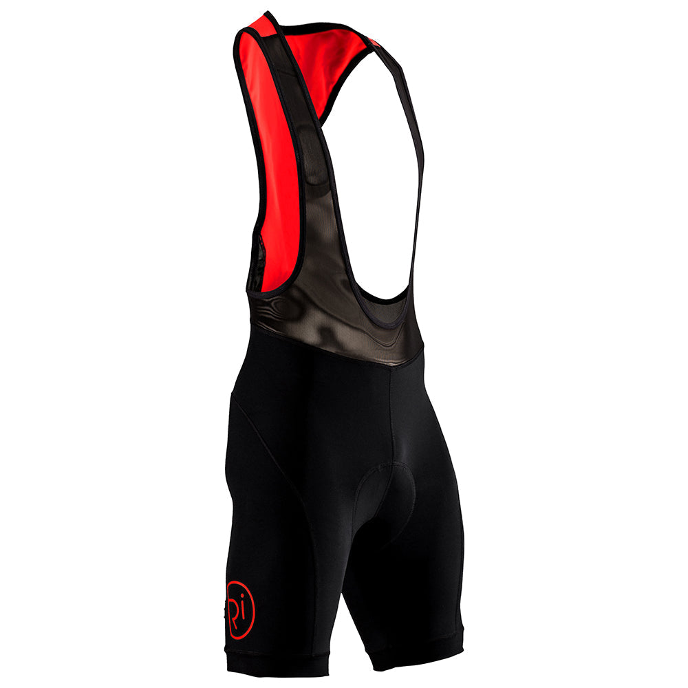 Rivelo Mens Prestwick Bib Shorts (Black/Red) (studio)