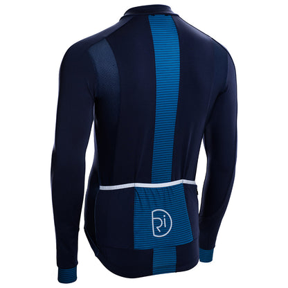 Rivelo Mens Weston Light Long Sleeve Jersey (Navy/Teal) (studio)