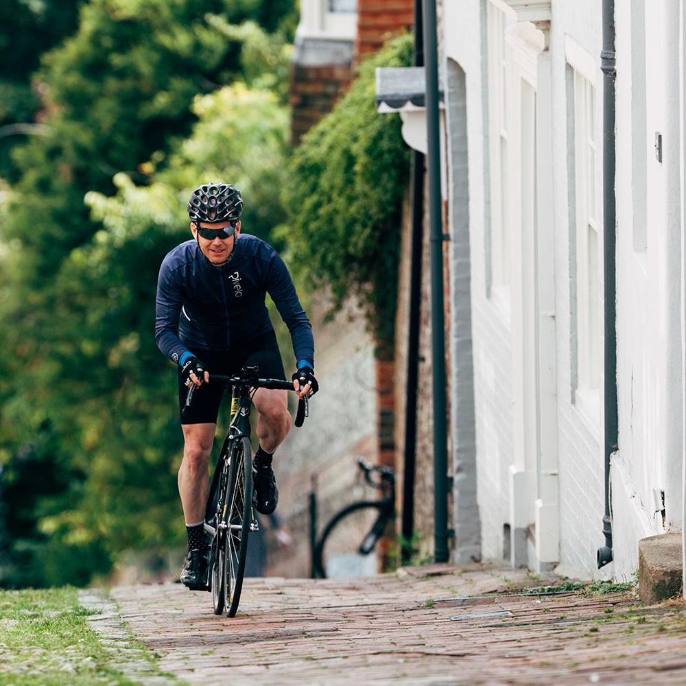 Rivelo Mens Weston Light Long Sleeve Jersey (Navy/Teal)