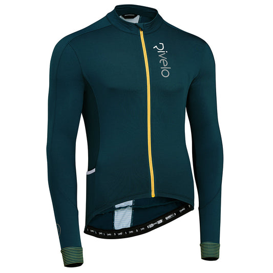 Rivelo | Mens Weston Light Long Sleeve Jersey (Petrol/Yellow)