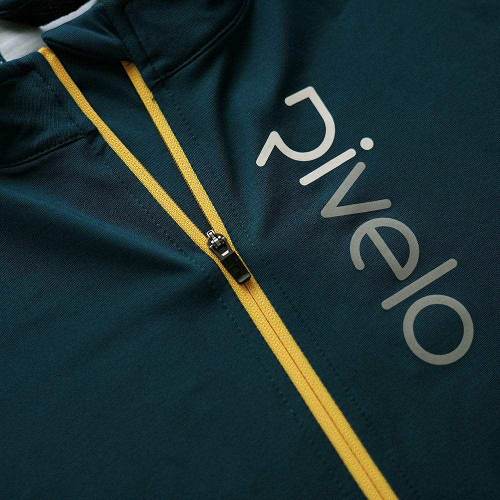 Rivelo | Mens Weston Light Long Sleeve Jersey (Petrol/Yellow)