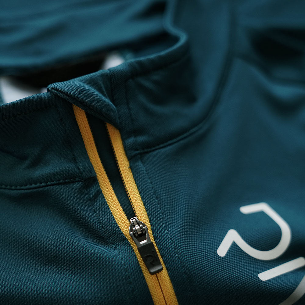 Rivelo Mens Weston Light Long Sleeve Jersey (Petrol/Yellow)