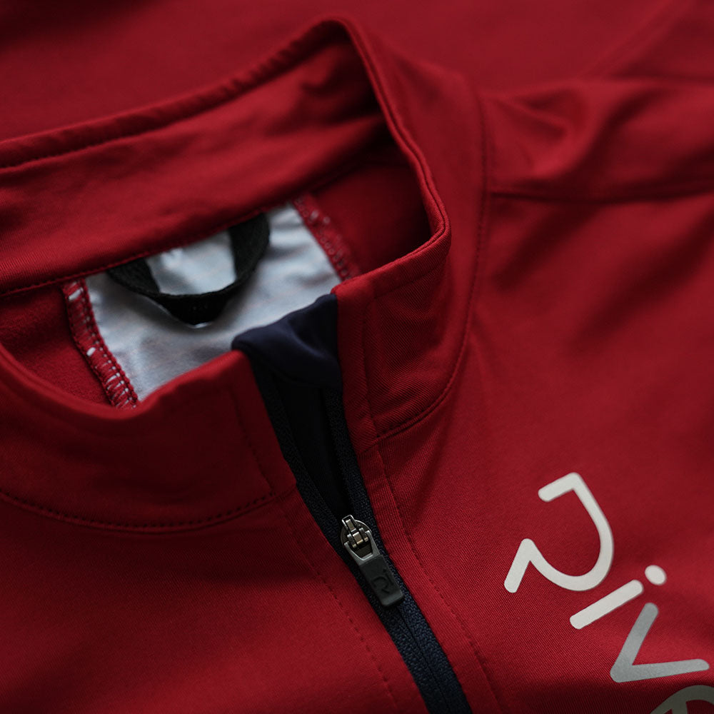 Rivelo Mens Weston Light Long Sleeve Jersey (Ruby/Navy)