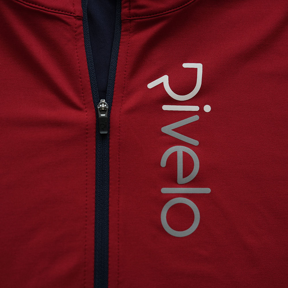 Rivelo Mens Weston Light Long Sleeve Jersey (Ruby/Navy)