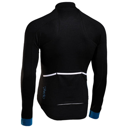 Rivelo | Mens Woodside Merino Blend Long Sleeve Jersey (Black/Teal)
