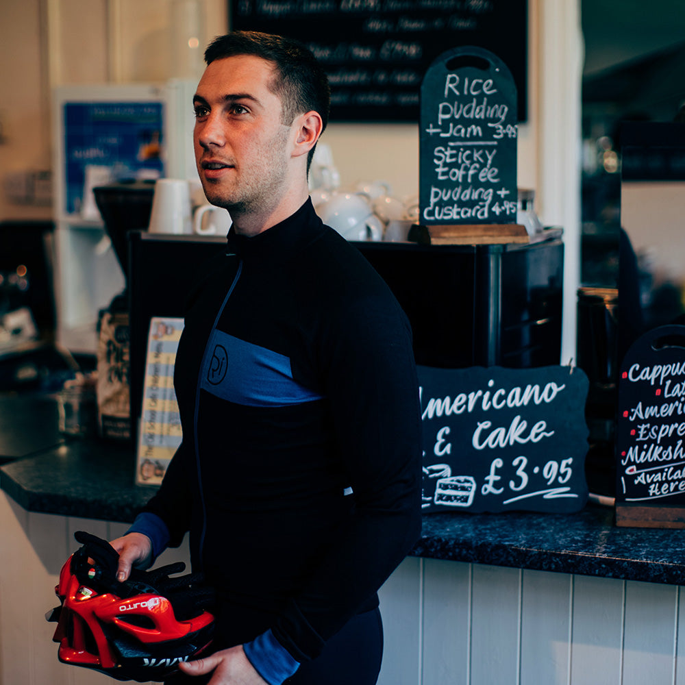 Rivelo | Mens Woodside Merino Blend Long Sleeve Jersey (Black/Teal)