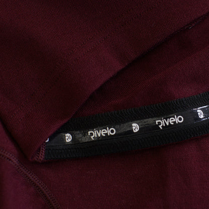 Rivelo | Mens Woodside Merino Blend Long Sleeve Jersey (Burgundy/Red)