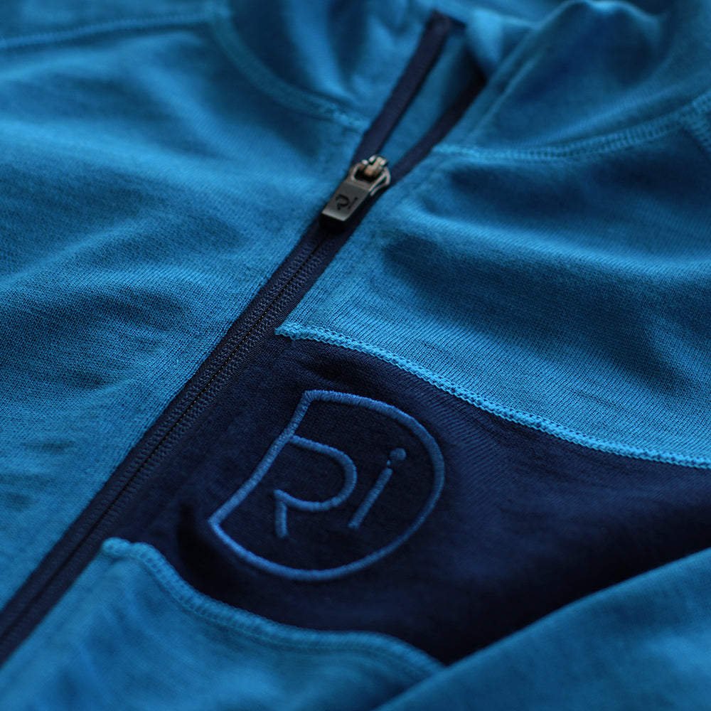 Rivelo Mens Woodside Merino Blend Long Sleeve Jersey (Teal/Navy)