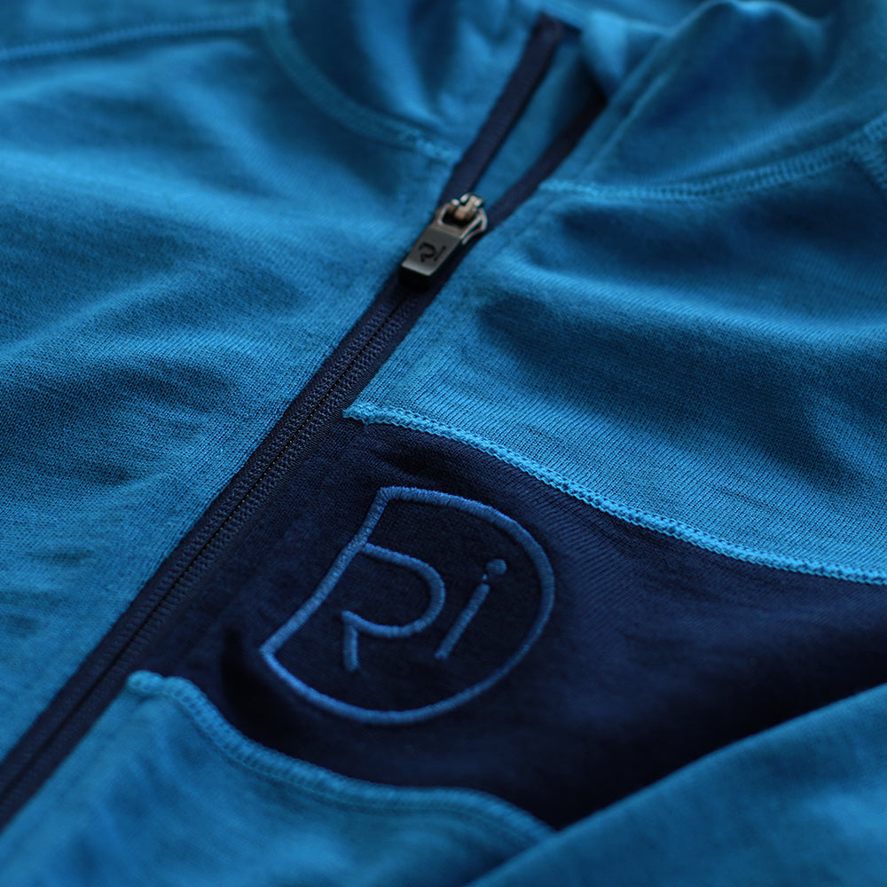 Rivelo | Mens Woodside Merino Blend Long Sleeve Jersey (Teal/Navy)