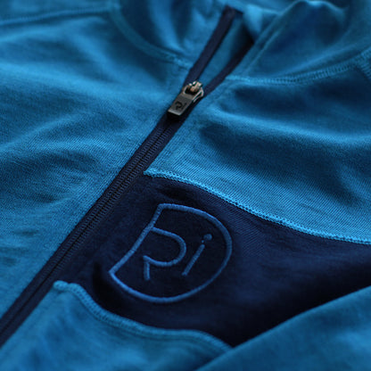 Rivelo Mens Woodside Merino Blend Long Sleeve Jersey (Teal/Navy)