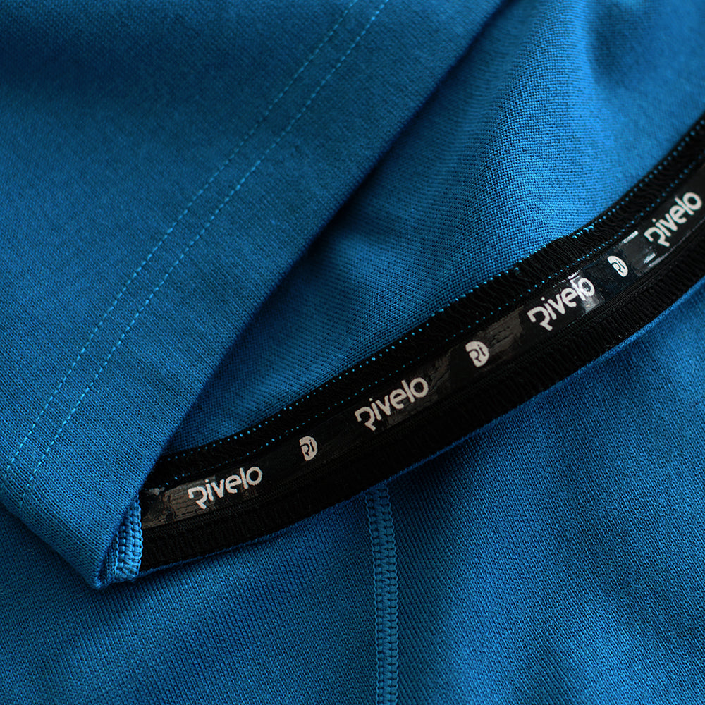 Rivelo Mens Woodside Merino Blend Long Sleeve Jersey (Teal/Navy)