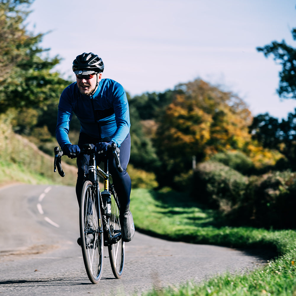 Rivelo Mens Woodside Merino Blend Long Sleeve Jersey (Teal/Navy)