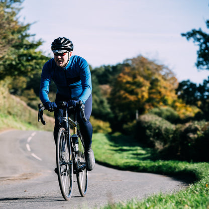 Mens Woodside Merino Blend Long Sleeve Jersey (Teal/Navy)