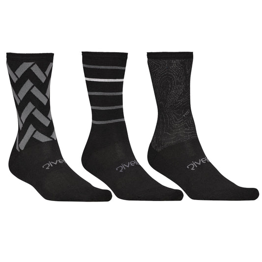 Rivelo | Merino Mix Socks (3 Pack - Black/Charcoal)