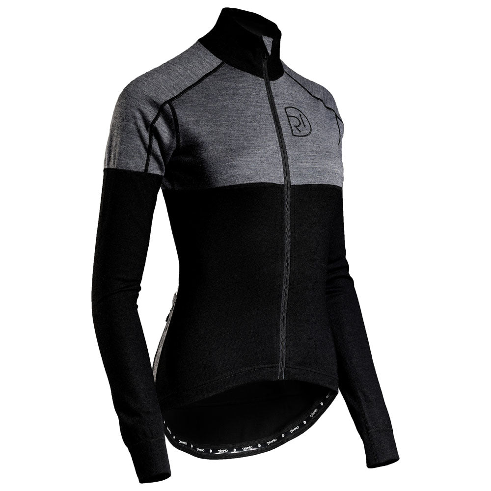 Rivelo | Womens Alderbrook Merino Blend Long Sleeve Jersey (Black/Charcoal)
