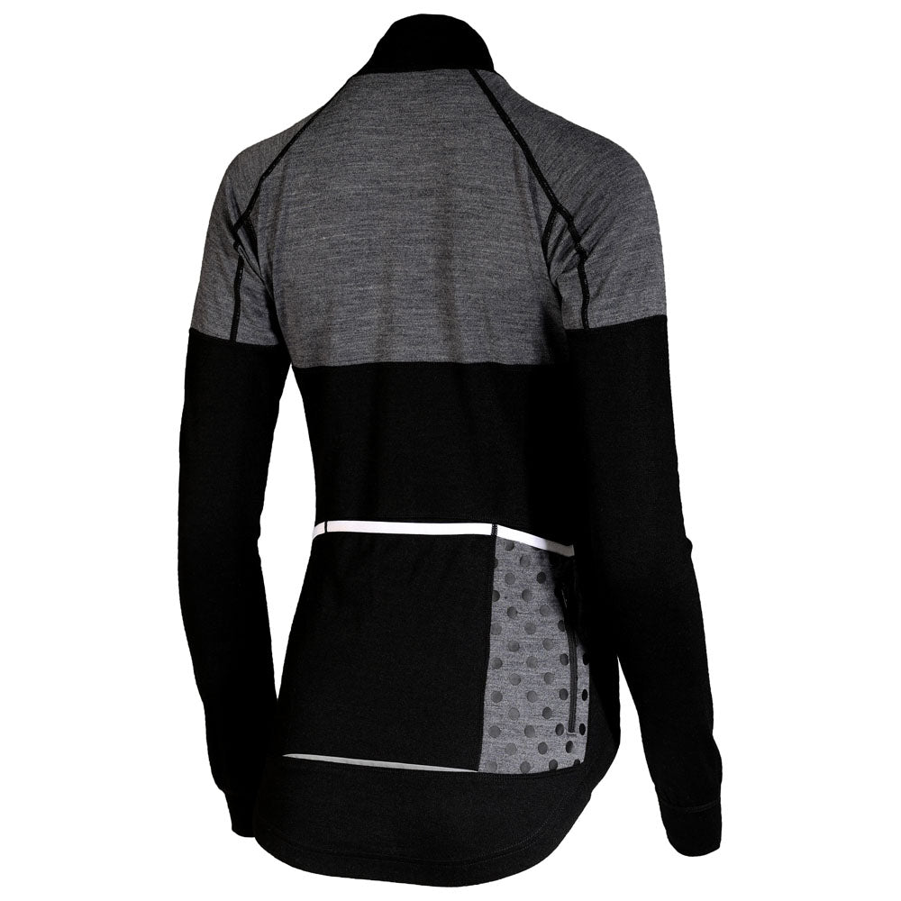 Womens Alderbrook Merino Blend Long Sleeve Jersey (Black/Charcoal)
