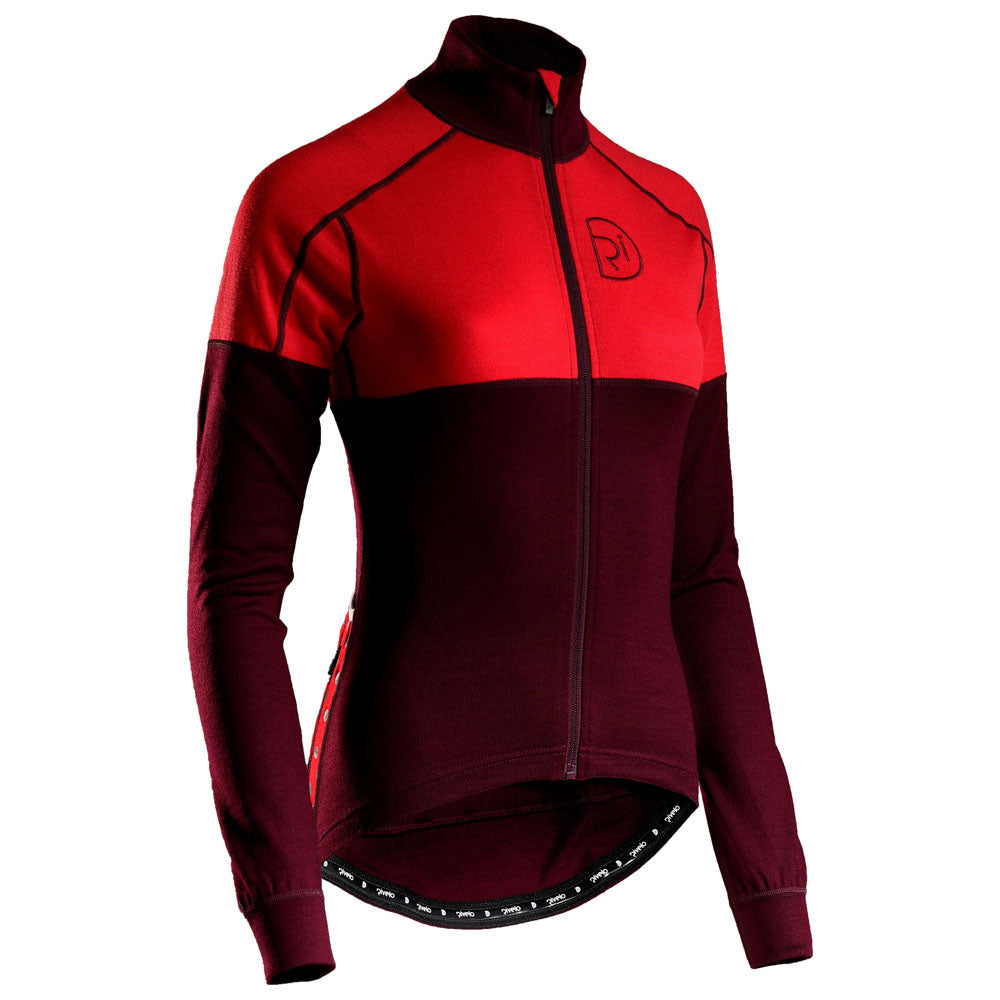 Rivelo | Womens Alderbrook Merino Blend Long Sleeve Jersey (Burgundy/Red)