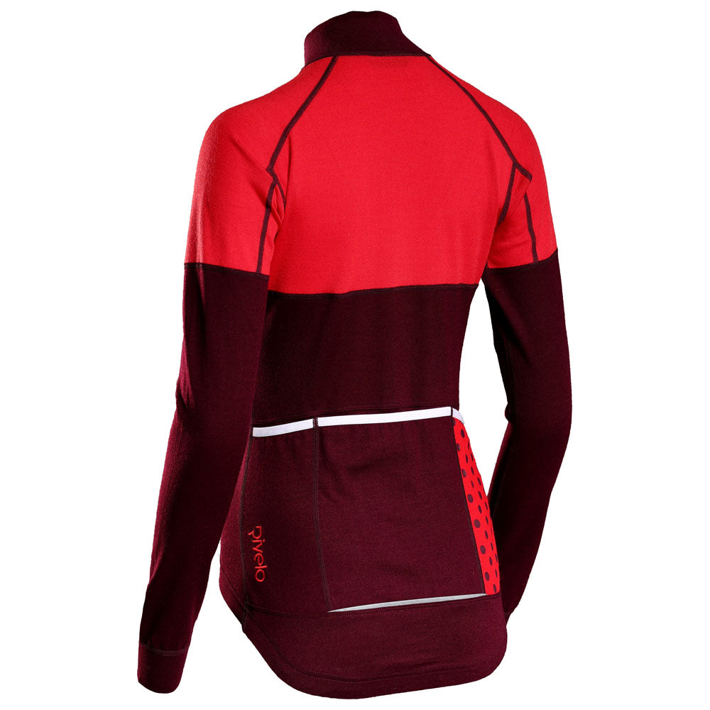 Rivelo | Womens Alderbrook Merino Blend Long Sleeve Jersey (Burgundy/Red)