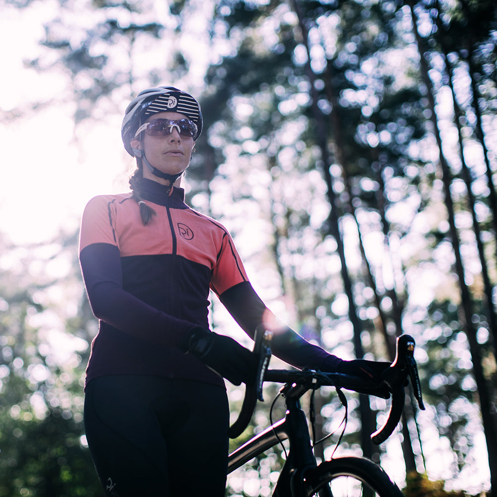 Rivelo Womens Alderbrook Merino Blend Long Sleeve Jersey (Mulberry/Coral)