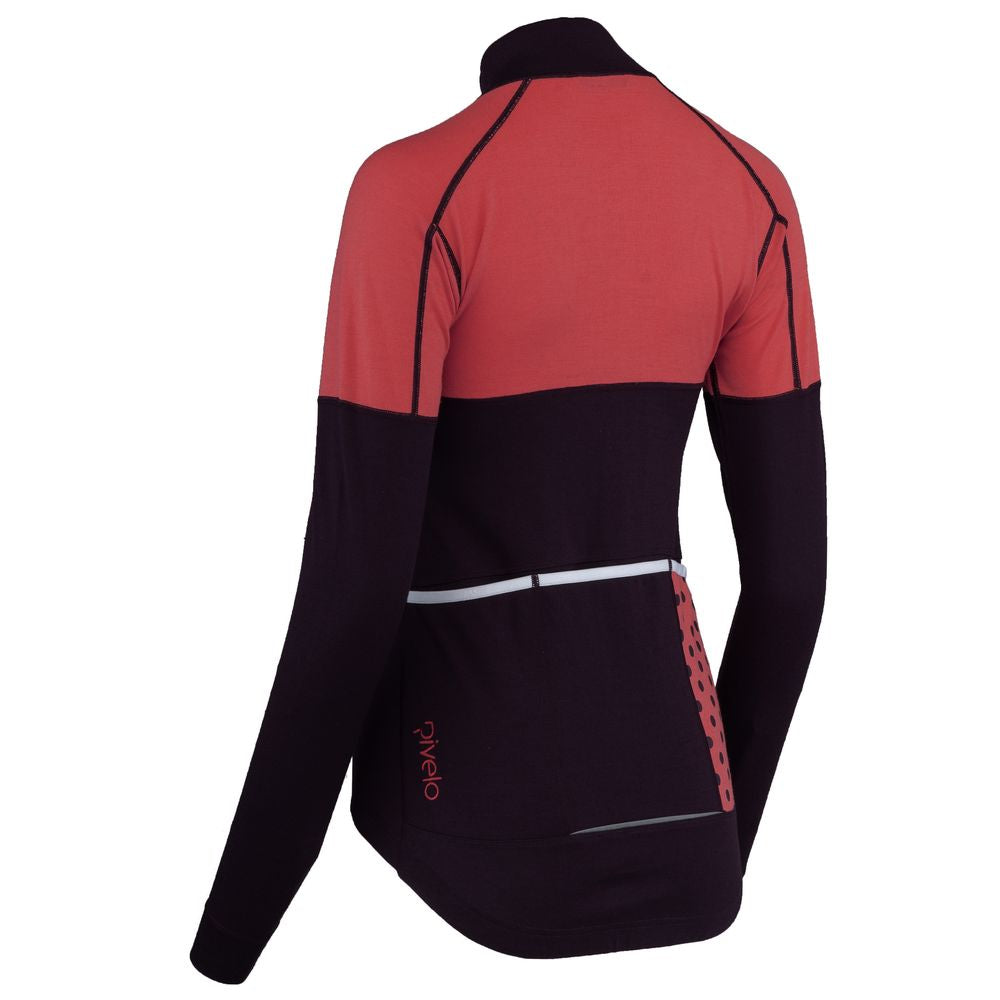 Rivelo Womens Alderbrook Merino Blend Long Sleeve Jersey (Mulberry/Coral) (studio)
