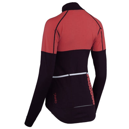 Rivelo Womens Alderbrook Merino Blend Long Sleeve Jersey (Mulberry/Coral) (studio)