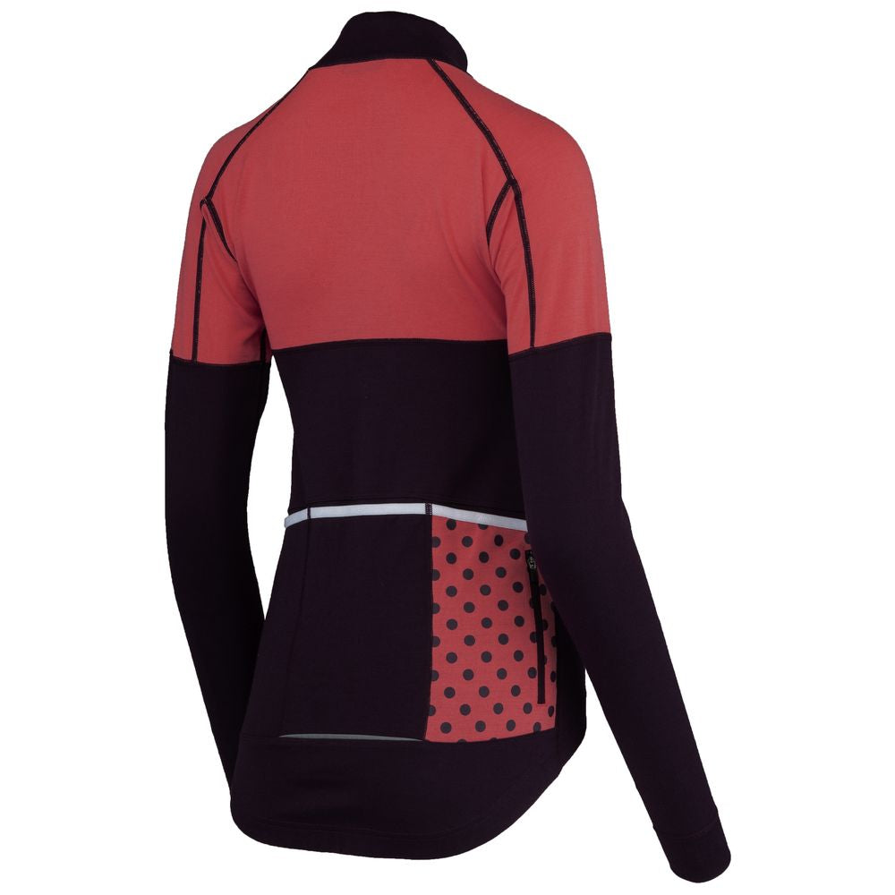 Rivelo Womens Alderbrook Merino Blend Long Sleeve Jersey (Mulberry/Coral) (studio)