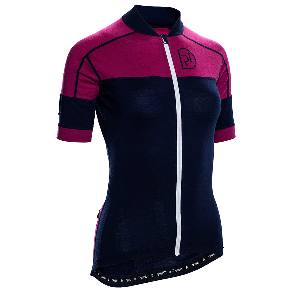 Rivelo | Womens Applecross Merino Blend Jersey (Navy/Magenta)