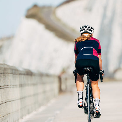 Womens Applecross Merino Blend Jersey (Navy/Magenta)