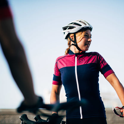 Rivelo | Womens Applecross Merino Blend Jersey (Navy/Magenta)