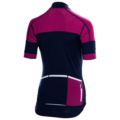 Womens Applecross Merino Blend Jersey (Navy/Magenta)